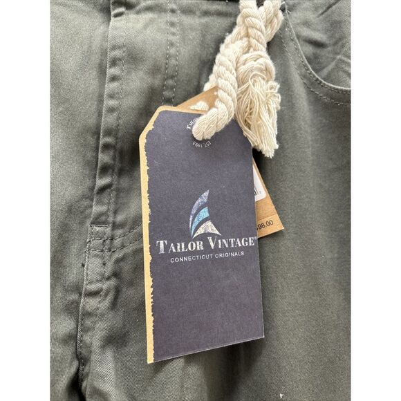 Tailor Vintage Performance Pants Men's 38X32 Army Green Canaan Slim Fit Stretch - Picture 3 of 11